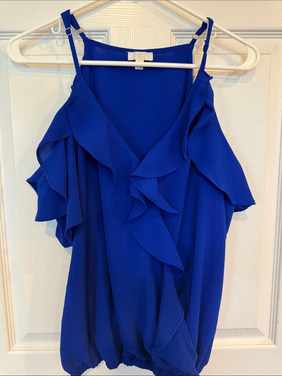 C Tops - C Royal Blue Ruffle Camisole